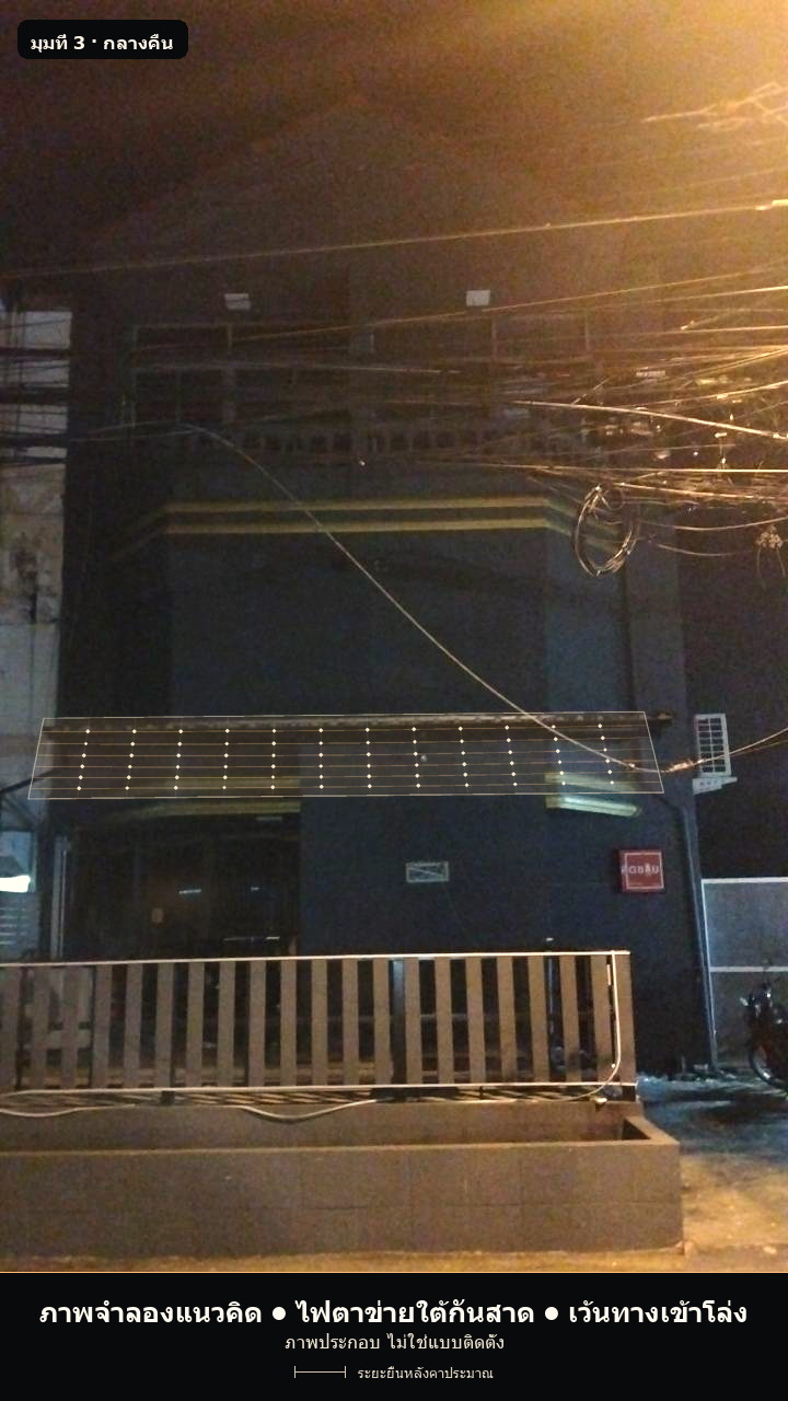 แนวตาข่ายและกันสาดหน้าร้าน